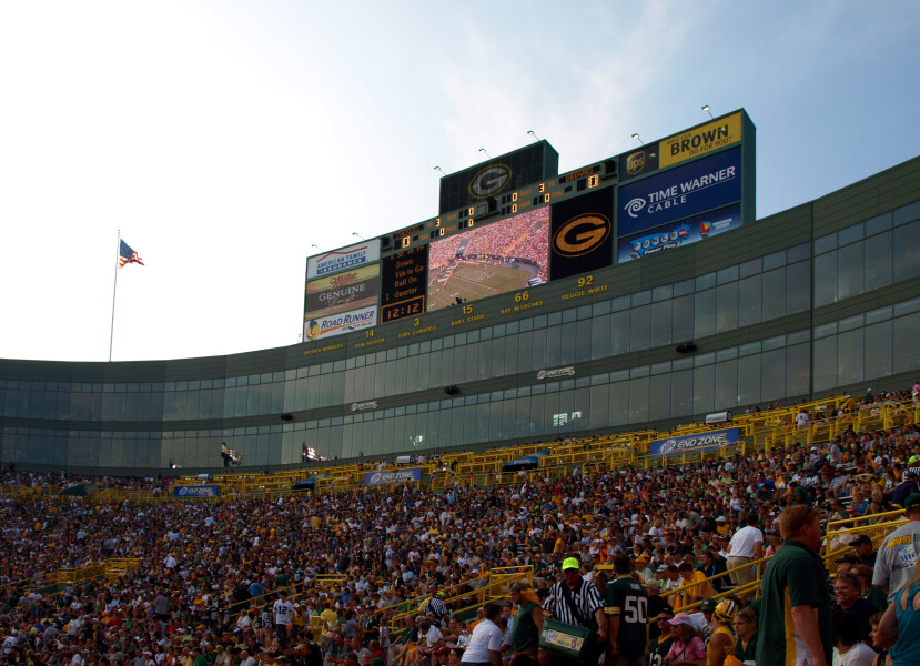 Scoreboard at north end zone