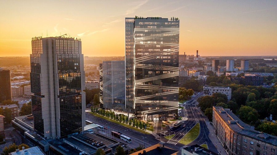 Lightpark Tower 1 by https://www.kapitel.ee/en/business-segment/in-development-liivalaia-complex-tallinn/