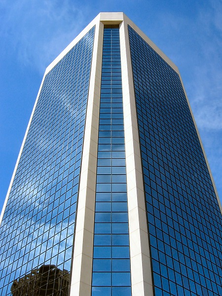 Looking up the east corner