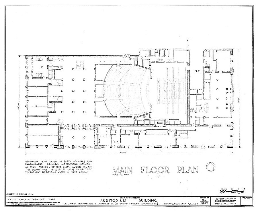 Auditorium Building by Library of Congress, Prints and Photographs Division, HABS