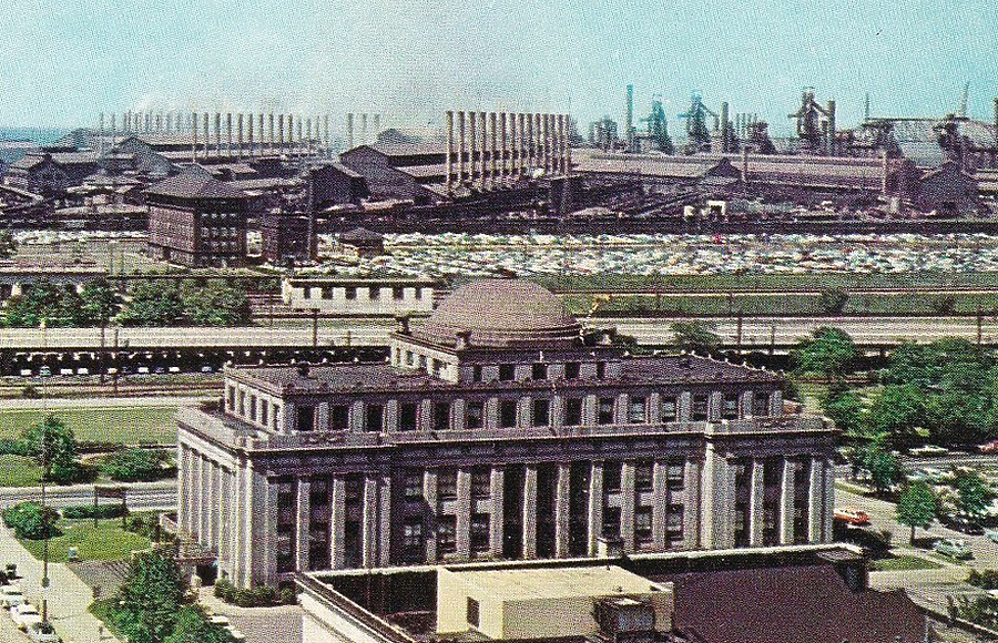 Gary Municipal Building by Curteich/ US Steel Corporation