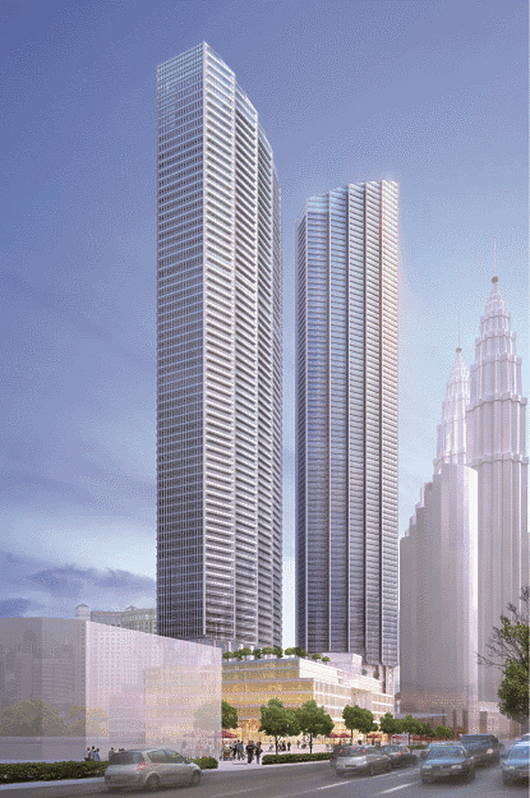 Fairmont Kuala Lumpur, Tower 1 by Pelli Clarke Pelli