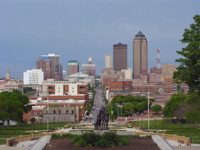 View to the west from the State Capitol