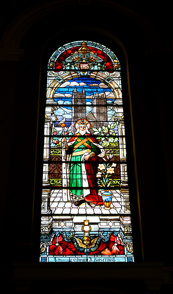 Stained glass window from inside