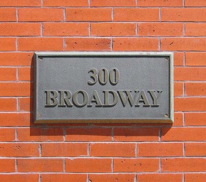 Plaque with address to right of entrance
