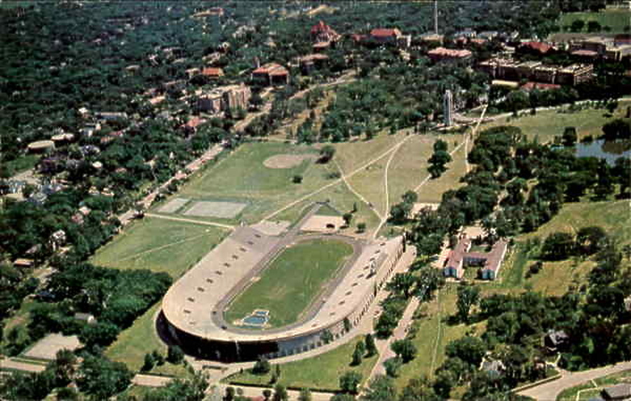 David Booth Kansas Memorial Stadium by Curteich-Color