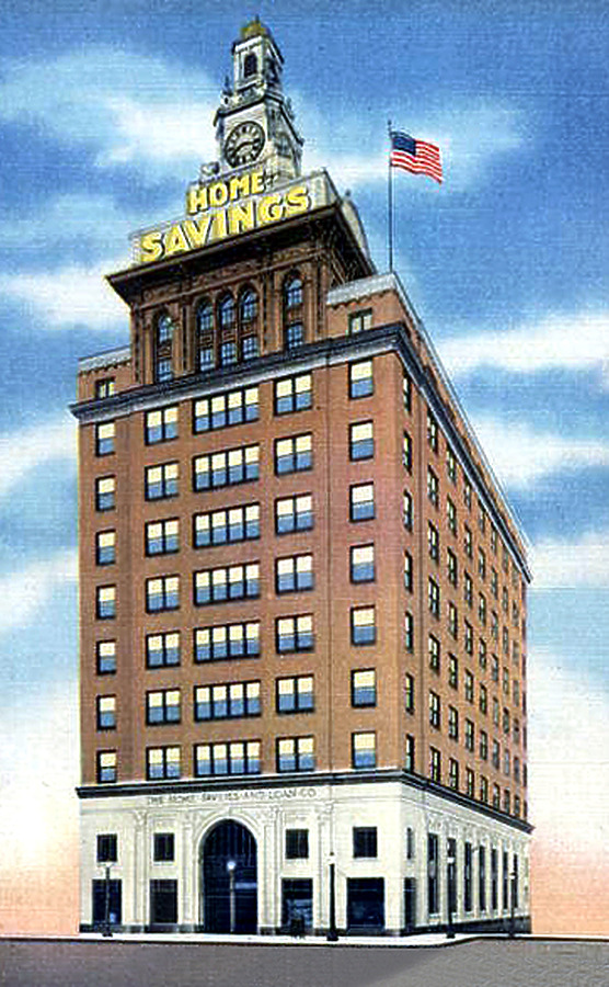 Home Savings and Loan Building by Curt Teich & Co.
