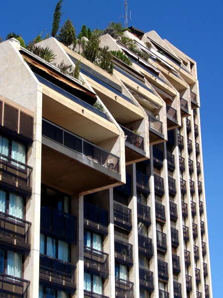 Looking up from the southwest