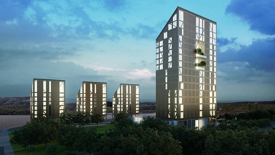 Mjøstårnet by Voll Arkitekter