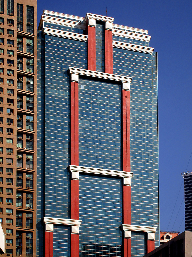 Burgundy Corporate Tower by Daniel Kieckhefer