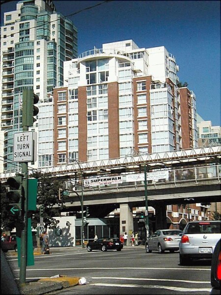 South facade faces SkyTrain station