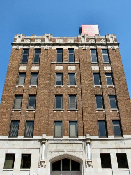 Looking up from across Grand Avenue