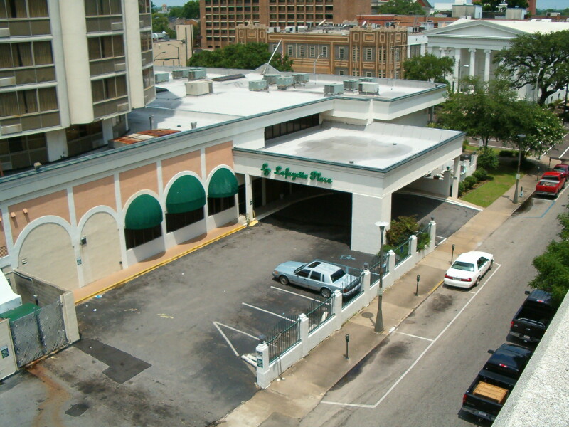 Looking down from the city parking garage