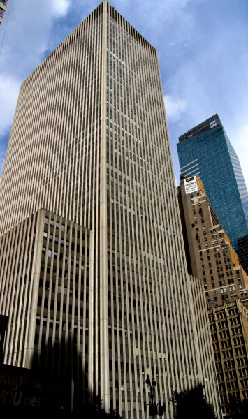 From the southeast across Broadway and West 39th Street