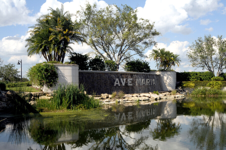 View of entrance to the community from the west