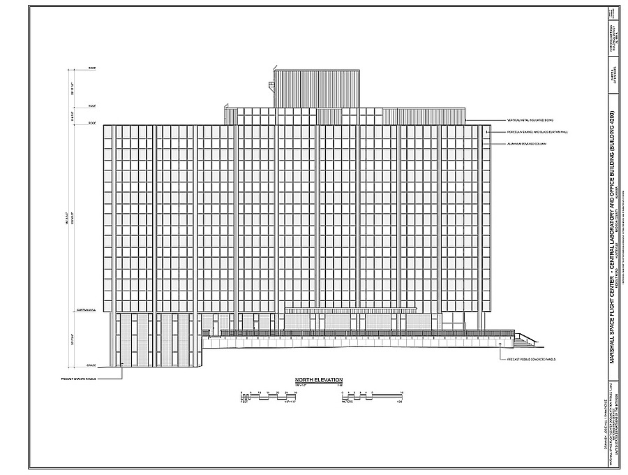 Marshall Space Flight Center Headquarters Building by Historic American Buildings Survey/ Jobie Hill