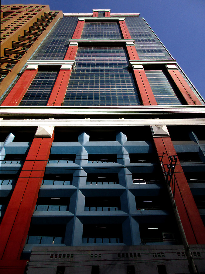 Burgundy Corporate Tower by Daniel Kieckhefer