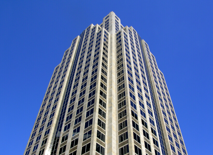 Looking up the southwest corner