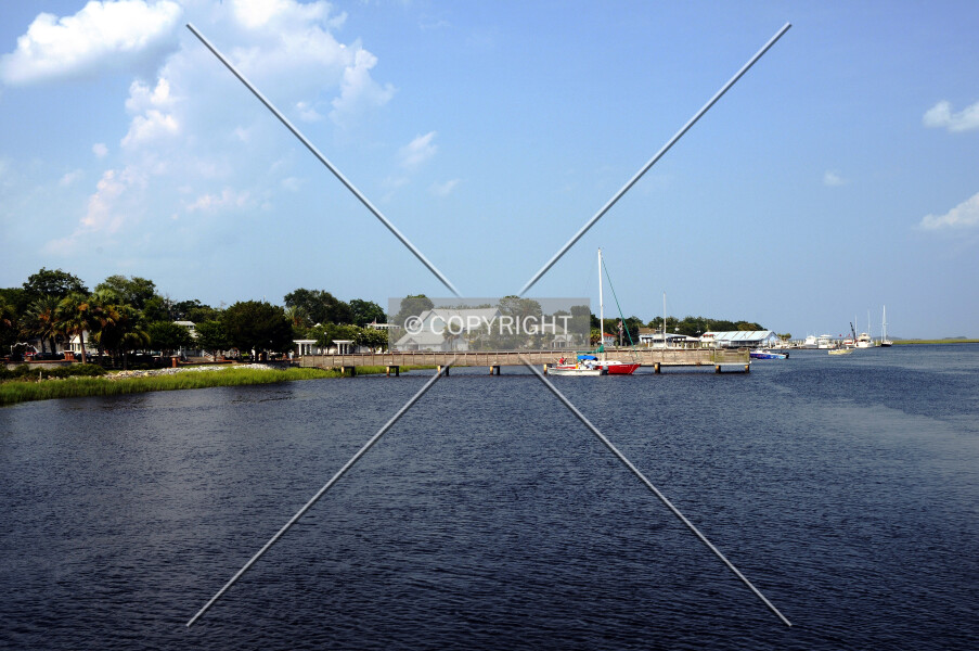 View of the historic downtown district from the St. Marys River