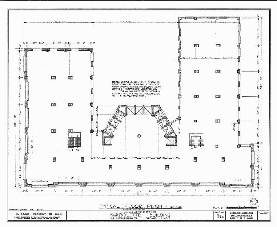 Marquette Building by Library of Congress, Prints and Photographs Division, HABS