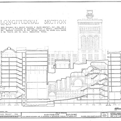 Auditorium Building by Library of Congress, Prints and Photographs Division, HABS
