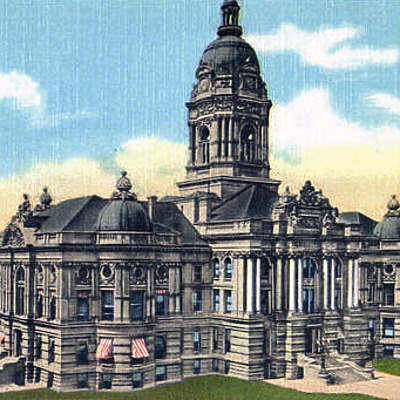 Old Vanderburgh County Courthouse by Loge News Co.