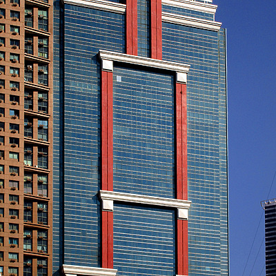 Burgundy Corporate Tower by Daniel Kieckhefer