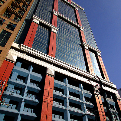 Burgundy Corporate Tower by Daniel Kieckhefer