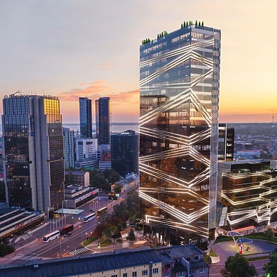 Lightpark Tower 1 by https://www.kapitel.ee/en/business-segment/in-development-liivalaia-complex-tallinn/
