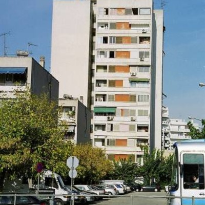 Tower in Neos Kosmos Housing Complex by Gregory Maloukos