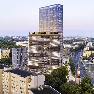 Lightpark Tower 1 by https://www.kapitel.ee/en/business-segment/in-development-liivalaia-complex-tallinn/