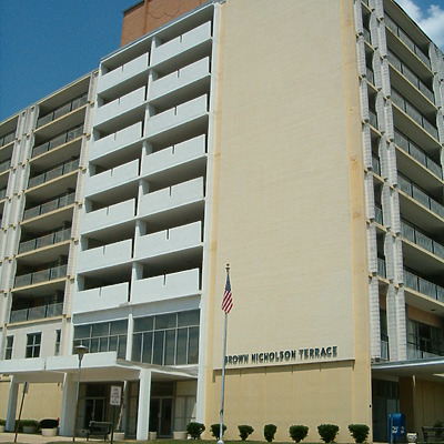 Brown Nicholson Terrace Apartments by Rodney Gunn